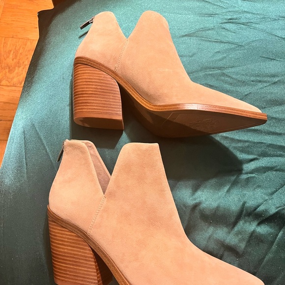 Vince Camuto Camel Suede Heeled Boots - Picture 2 of 2